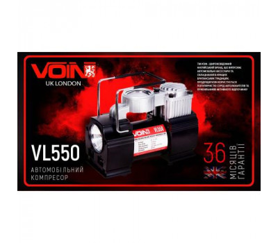 Компрессор автомобильный "VOIN" VL-550 150psi/15A/40л/прикур./дефлятор/переходник на клеммы (VL-550)