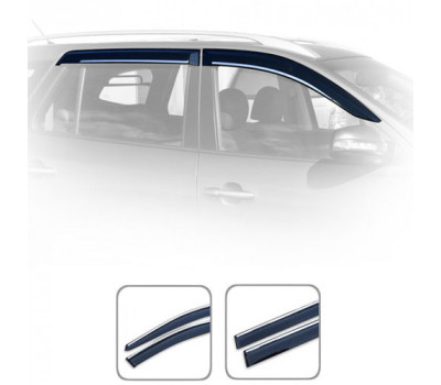 Дефлектори вікон Volvo XC90 2003-2015 З Хром Молдінгом (V07-M)