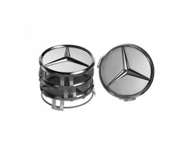 Заглушка колесного диска Mercedes 75x70 серый ABS пластик (4шт.) без кольца 53526 (53526) - Колпаки