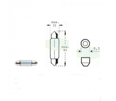 Лампа автомобильная  Festoon лампа Trifa 12V 5W SV 8,5-8 11x41 (00208)