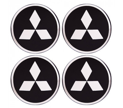 Емблема для заглушки колісного диска Mitsubishi D55 силіконова (4шт.) (53522)