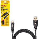 Кабель  VOIN CC-4201L BK USB - Lightning 3А, 1m, black (быстрая зарядка/передача данных) (CC-4201L BK)
