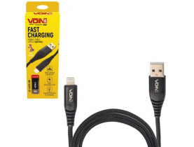 Кабель  VOIN CC-4201L BK USB - Lightning 3А, 1m, black (быстрая зарядка/передача данных) (CC-4201L BK) / Кабелі USB