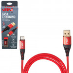 Кабель  VOIN CC-4201M RD USB - Micro USB 3А, 1m, red (быстрая зарядка/передача данных) (CC-4201M RD)