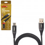 Кабель VOIN CC-4202C BK USB - Type C 3А, 2m, black (швидка зарядка/передача даних) (CC-4202C BK)