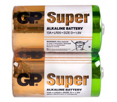 Батарейка GP SUPER ALKALINE 1.5V 13A-S2 щелочная, LR20, D (4891199006456)
