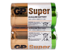 Батарейка GP SUPER ALKALINE 1.5V 14A-S2 лужна, LR14, С (4891199006463) / ЕЛЕКТРООБЛАДНАННЯ