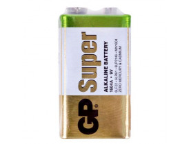 Батарейка GP SUPER ALKALINE 9V 1604AEB-5S1 щелочная, 6LF22 (4891199006500) - ЭЛЕКТРООБОРУДОВАНИЕ