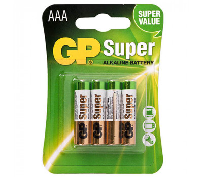 Батарейка GP SUPER ALKALINE 1.5V 24A-U4 лужна, LR03, AAA (4891199000058)