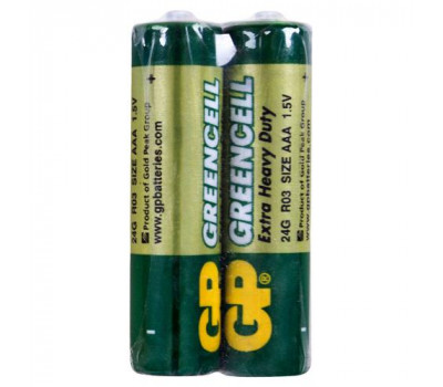 Батарейка GP GREENCELL 1.5V сольова 24G-S2, R03, ААA (4891199000454)