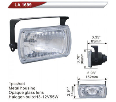 Фара додаткова DLAA 1699-W/H3-12V-55W/152*74mm (LA 1699-W)