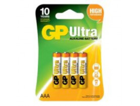 Батарейка GP ULTRA ALKALINE 1.5V 24AU-S4 лужна, LR03, ААА (4891199027659) / Елементи живлення