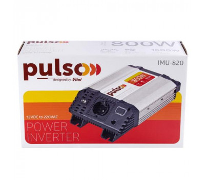 Преобраз. напряжения PULSO/IMU 820/12V-220V/800W/USB-5VDC2.0A/мод.волна/клеммы (IMU-820)