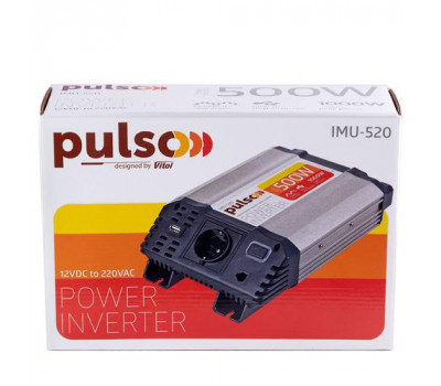 Преобраз. напряжения PULSO/IMU 520/12V-220V/500W/USB-5VDC2.0A/мод.волна/клеммы (IMU-520)