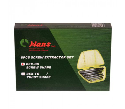HANS. Комплект экстракторов для откручивания заломаных шпилек  (BEX-S6) (BEX-S6)