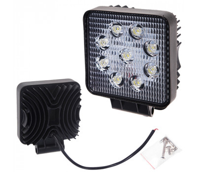 Фара рабочего света LML-K0727 SPOT (9led*3w) 105mm*105mm (K0727 S)