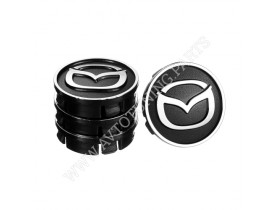 Заглушка колесного диска Mazda 60x55 черный ABS пластик (4шт.) 50025 (50025) - Колпаки