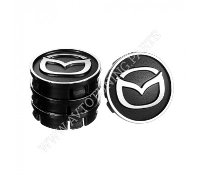 Заглушка колесного диска Mazda 60x55 черный ABS пластик (4шт.) 50025 (50025)