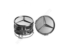 Заглушка колесного диска Mercedes 75x70 серый ABS пластик (4шт.) с кольцом 50030 (50030) - Колпаки