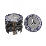 Заглушка колісного диска Mercedes 75x70 сірий ABS пластик (4шт.) з колоском 50034 (50034)