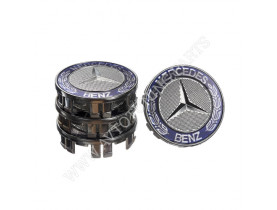Заглушка колесного диска Mercedes 75x70 серый ABS пластик (4шт.) с колоском 50034 (50034) - Колпаки