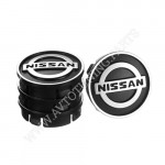 Заглушка колесного диска Nissan 60x55 черный ABS пластик (4шт.) 50036 (50036)