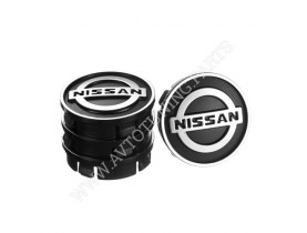 Заглушка колесного диска Nissan 60x55 черный ABS пластик (4шт.) 50036 (50036) - Колпаки