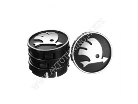 Заглушка колісного диска Skoda 60x55 чорний ABS пластик (4шт.) 50014 (50014) / Ковпаки
