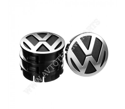 Заглушка колісного диска VW 60x55 чорний ABS пластик (4шт.) 50007 (50007)