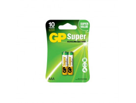 Батарейка GP SUPER ALKALINE 1.5V 24A-U2 щелочная, LR03, AAA (4891199000041) - ЭЛЕКТРООБОРУДОВАНИЕ