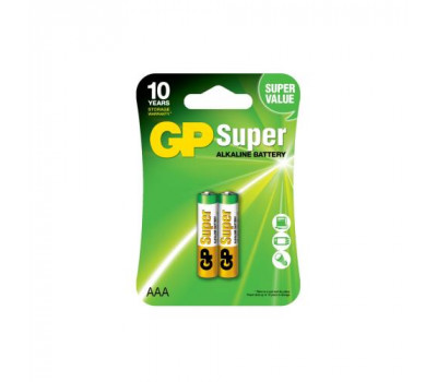 Батарейка GP SUPER ALKALINE 1.5V 24A-U2 щелочная, LR03, AAA (4891199000041)
