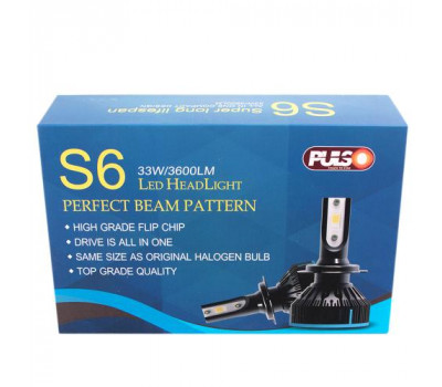 Лампи PULSO S6/LED/H4-H/L/Flip Chip/12-24V/33W/3600Lm/6000K (S6-H4)