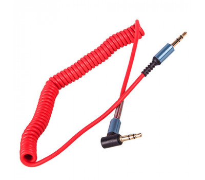 Кабель аудио AUX 3,5 мм пружина (Red) (AUX spring Rd)