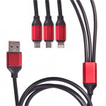 Кабель 3 в 1 USB - Micro USB/Apple/Type C (Black) (3 в 1 Bk)