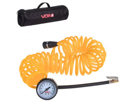 Шланг воздушный  "VOIN" VP-104 спиральный  7,5м с манометром/дефлятор/сумка (VP-104) / Аксесуари для компресорів