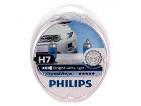 Автолампа Philips Crystal H7 12V 55W PX26d 2 шт. (12972CVSM) белый яркий свет (12972CVSM) - Лампы галогенные