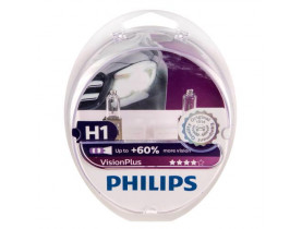 Автолампа Philips Vision H1 +60% 12V 55W P14,5s 2 шт. (12258VPS2) (12258VPS2) / Лампи галогенні