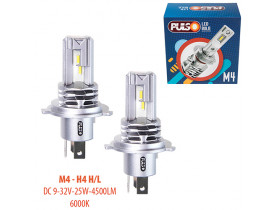 Лампы PULSO M4-H4-H/L/LED-chips CREE/9-32v/2x25w/4500Lm/6000K (M4-H4) - Лампы головного света