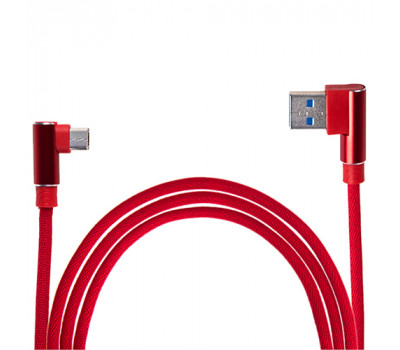 Кабель USB - Micro USB (Red) 90° ((400) R 90°)
