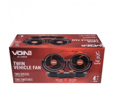 Вентилятор VOin HX-T307 4" 12V 6.5W двойной две скорости/две регулировки (HX-T307)