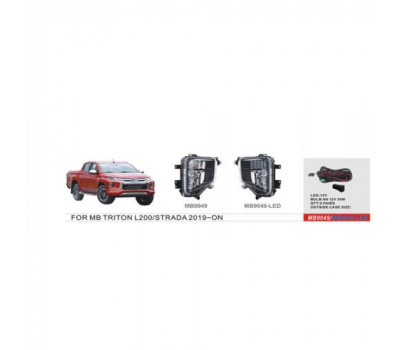 Фары доп.модель Mitsubishi Triton/L200/Pajero Sport 2018-/MB-9049LED/H8-12V35W+LED-8W/эл.проводка (MB-9049-LED)