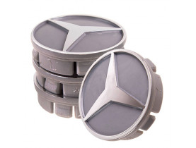 Заглушка колесного диска Mersedes 60x55  серый ABS пластик (4шт.) 53985 (53985) - Колпаки