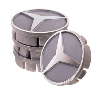 Заглушка колесного диска Mersedes 60x55  серый ABS пластик (4шт.) 53985 (53985)