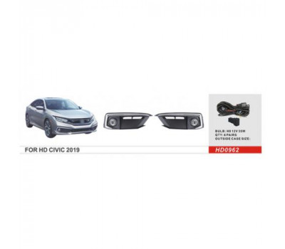 Фары дополнительной модели Honda Civic/2019-/HD-0962/H8-12V35W/эл.проводка (HD-0962)