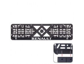 Рамка номер пластик SR с хромом. рельефной надписью RENAULT (РН-VCH-15650) - Рамки с надписью хром