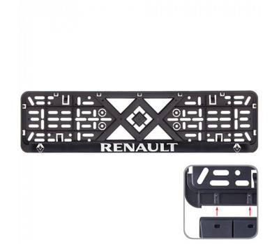 Рамка номер пластик SR с хромом. рельефной надписью RENAULT (РН-VCH-15650)
