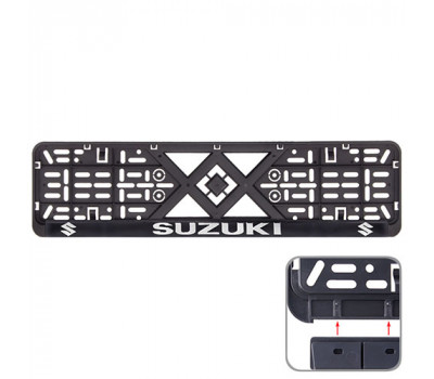 Рамка номер пластик SR с хромом. рельефной надписью SUZUKI (РН-VCH-15650)