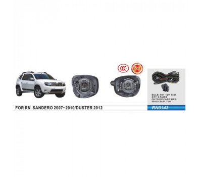 Фари додаткової моделі Renault Duster 2010-15/Sandero 2007-10/RN-0143/H11-12V55W/ел.проводка (RN-0143)