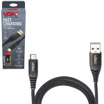 Кабель VOIN CC-4201M BK, USB - Micro USB 3А, 1m, black (швидка зарядка/передача даних) (CC-4201M BK)