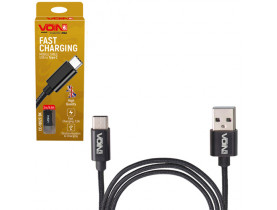 Кабель VOIN CC-1801C BK, USB-Type C 3А, 1m, black (швидка зарядка/передача даних) (CC-1801C BK) / Кабелі USB